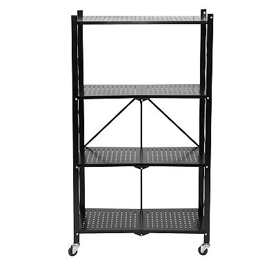 Honey-Can-Do Collapsible 4-Tier Metal Shelf on Wheels