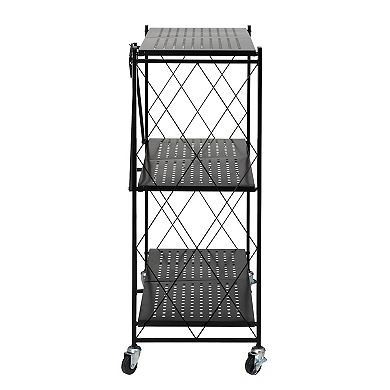 Honey-Can-Do Collapsible 3-Tier Metal Shelf on Wheels
