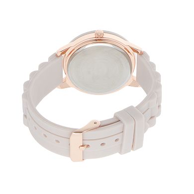 Folio Women's Rose Gold Tone Silicone 3-Hand Easy Read Watch