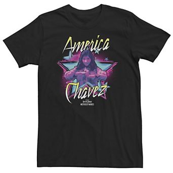 Big & Tall Doctor Strange Movie 2 America Chavez Pose Star Neon Tee