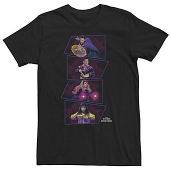 Big & Tall Doctor Strange Movie 2 Vertical Neon Panel Groupshot Tee
