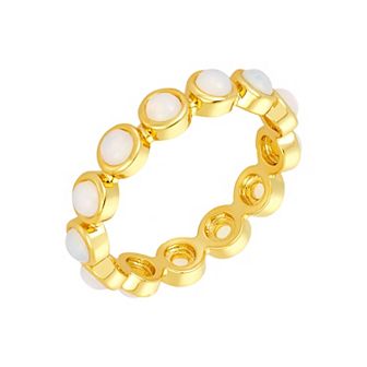 Adornia 14k Gold Plated Simulated Opal Eternity Band Ring
