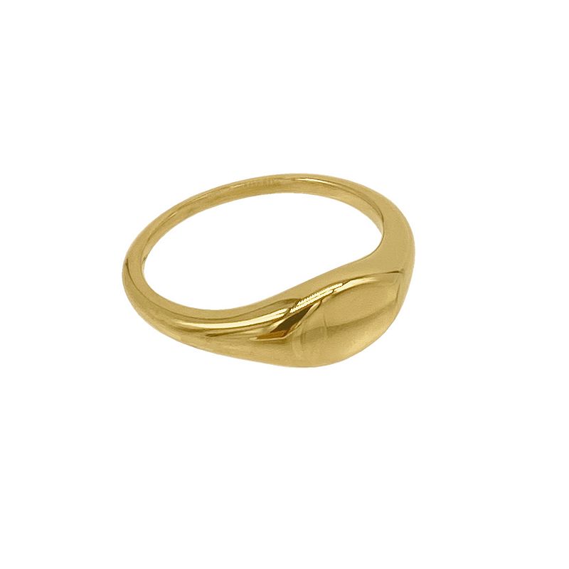 79287980 Adornia 14k Gold Plated Stainless Steel Signet Rin sku 79287980