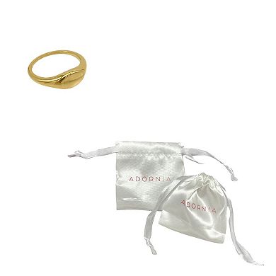 Adornia 14k Gold Plated Stainless Steel Signet Ring