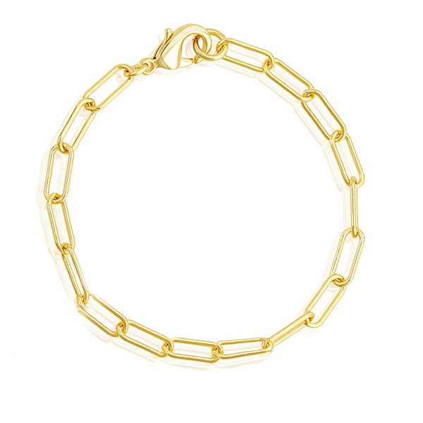 Adornia 14k Gold Plated Paper Clip Chain Anklet