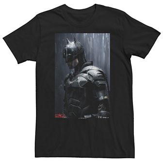 Big & Tall DC Comic Batman Standing In The Rain Portrait Tee
