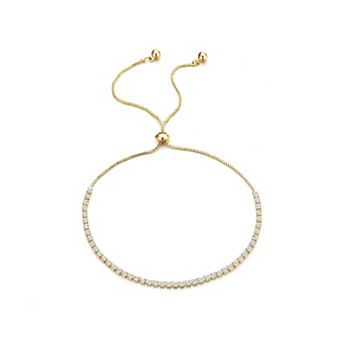 Adornia Silver Tone Cubic Zirconia Slider Tennis Bracelet