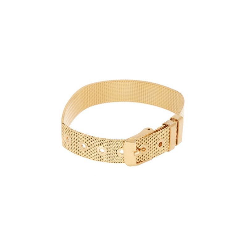 Adornia 14k Gold Plated Belt Bracelet, Womens, Size: 7, Yellow