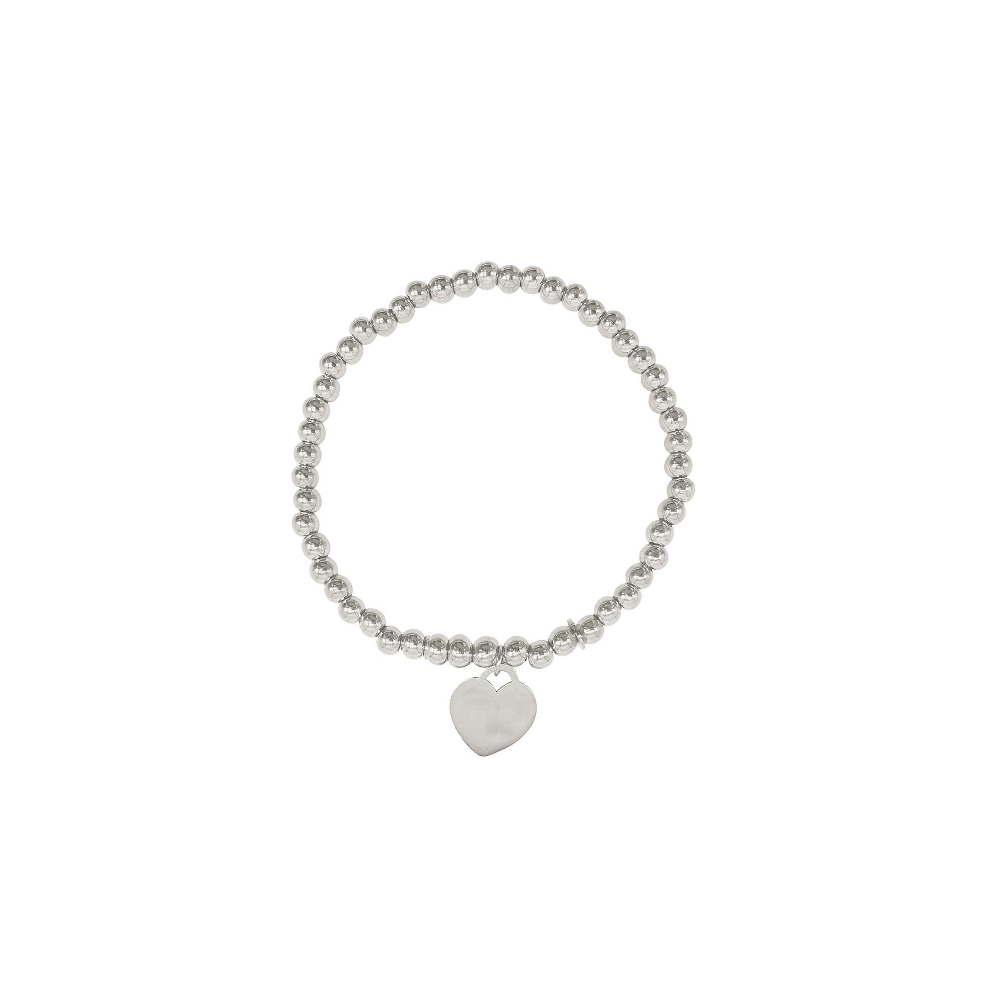 Adornia Silver Tone Bead Chain Heart Bracelet, Womens, Size: 7