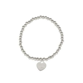 Adornia Silver Tone Bead Chain Heart Bracelet