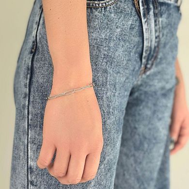 Adornia 14k Gold Plated Paper Clip Chain Bracelet