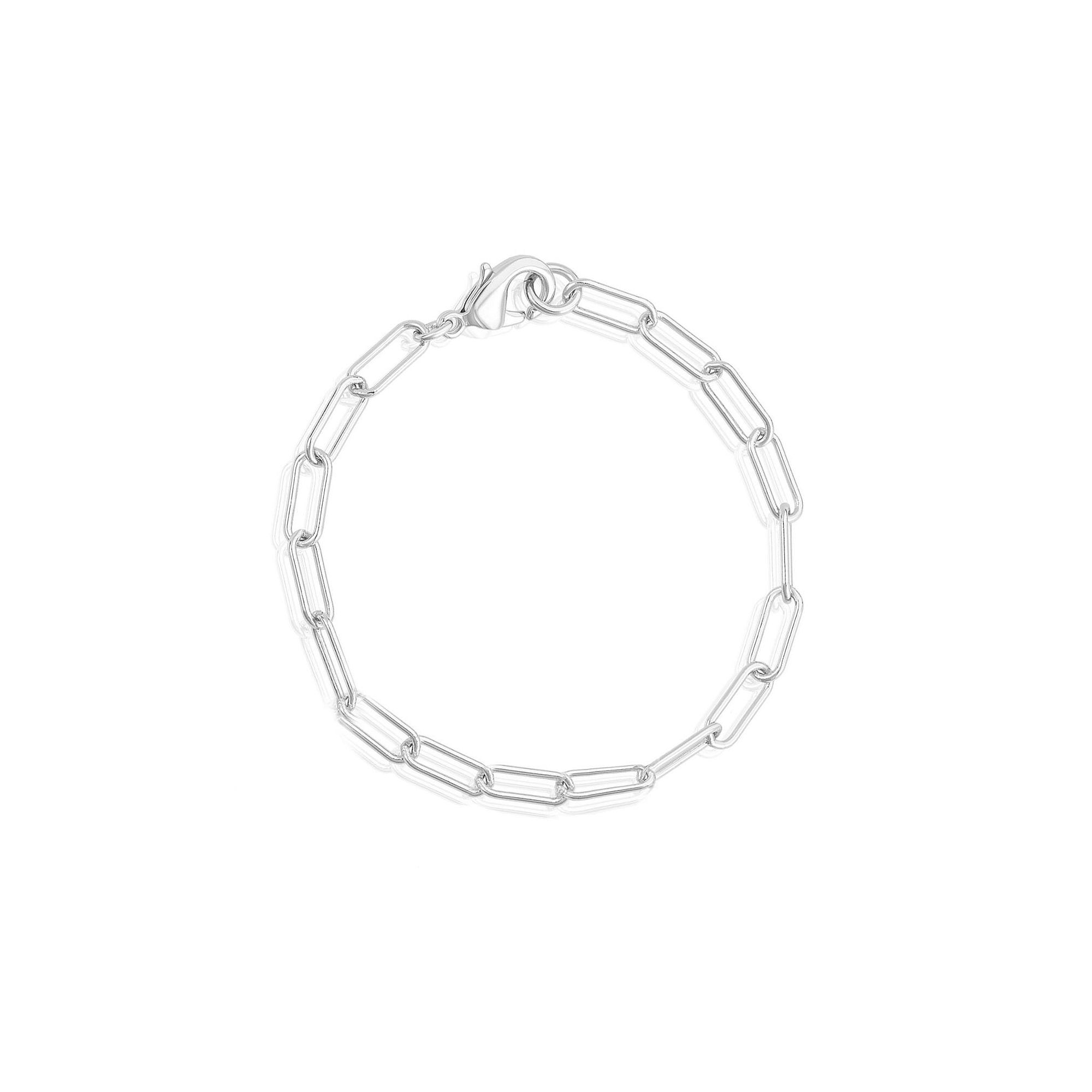 Adornia 14k Gold Plated Paper Clip Chain Bracelet, Womens, Size: 7, Sil