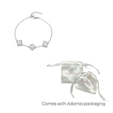 Adornia 14k Gold Plated White Mother-of-Pearl Flower Bracelet
