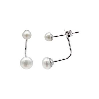 Adornia Stainless Steel Freshwater Cultured Pearl Jacket Earrings