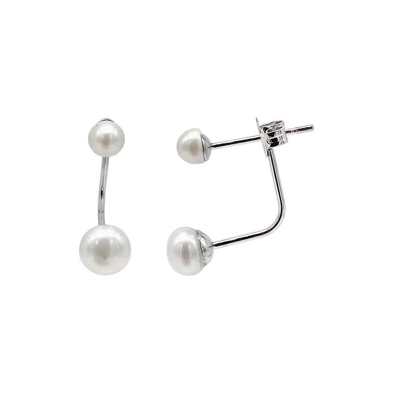 Adornia Stainless Steel Freshwater Cultured Pearl Jacket Earrings, Womens,
