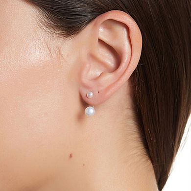 Adornia Stainless Steel Freshwater Cultured Pearl Jacket Earrings