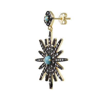 Adornia 14k Gold Plated Cubic Zirconia Starburst Earrings