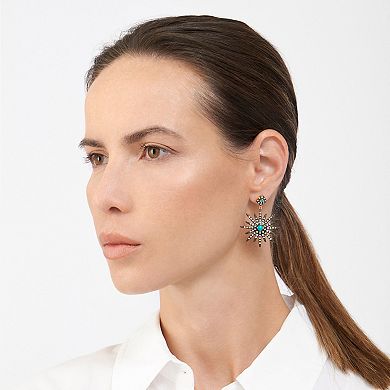 Adornia 14k Gold Plated Cubic Zirconia Starburst Earrings