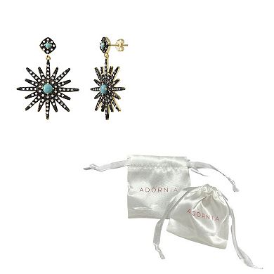 Adornia 14k Gold Plated Cubic Zirconia Starburst Earrings