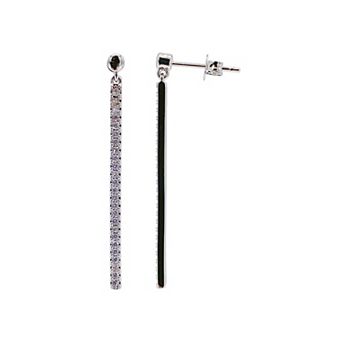 Adornia Silver Tone Cubic Zirconia Bar Drop Earrings