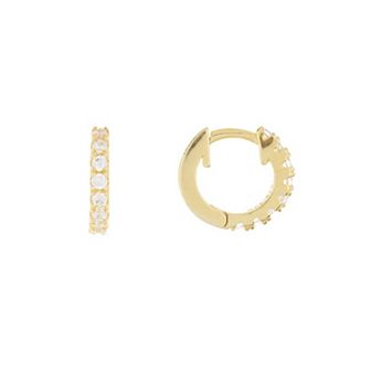 Adornia Silver Tone Cubic Zirconia Huggie Earrings
