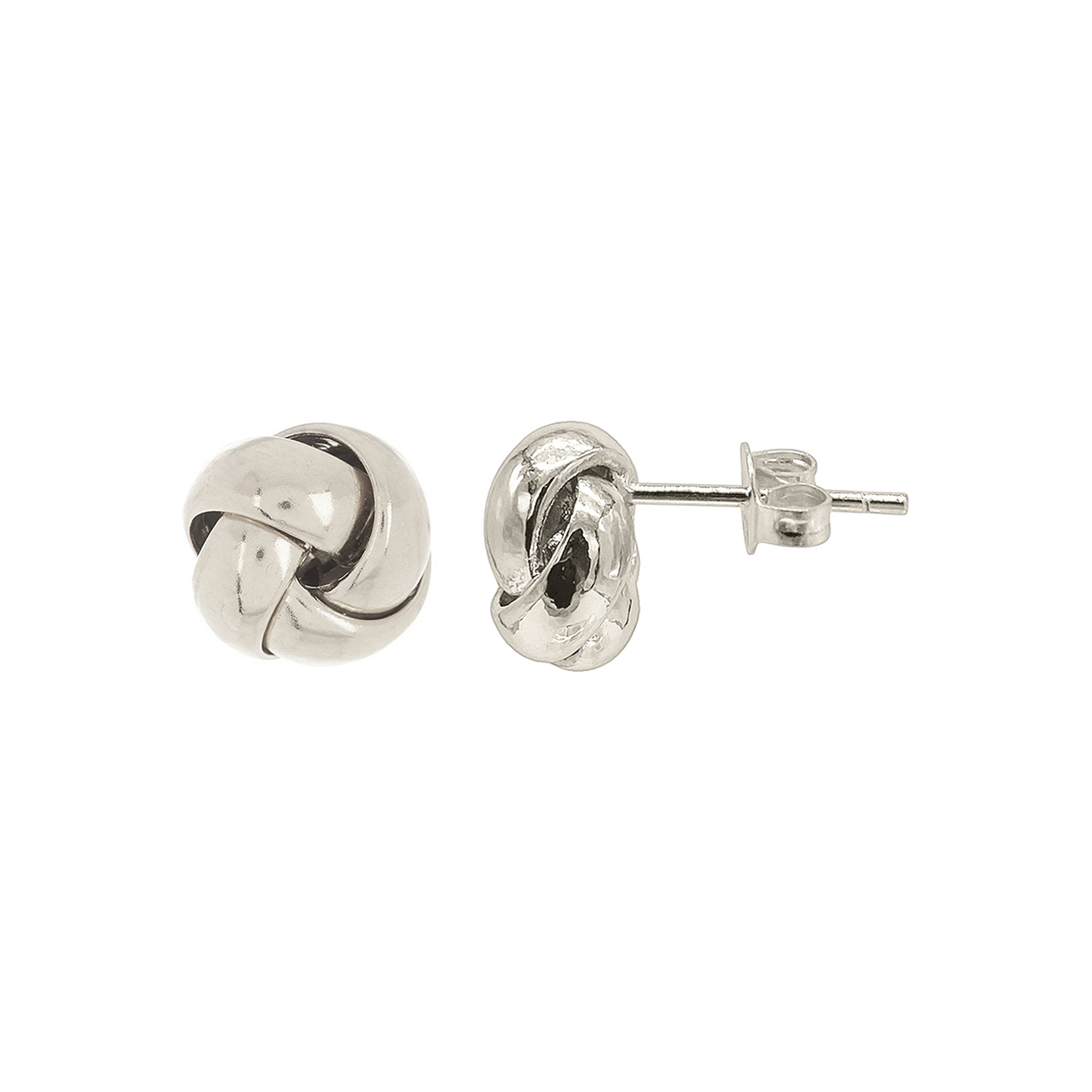 Adornia Silver Tone Knot Stud Earrings, Womens