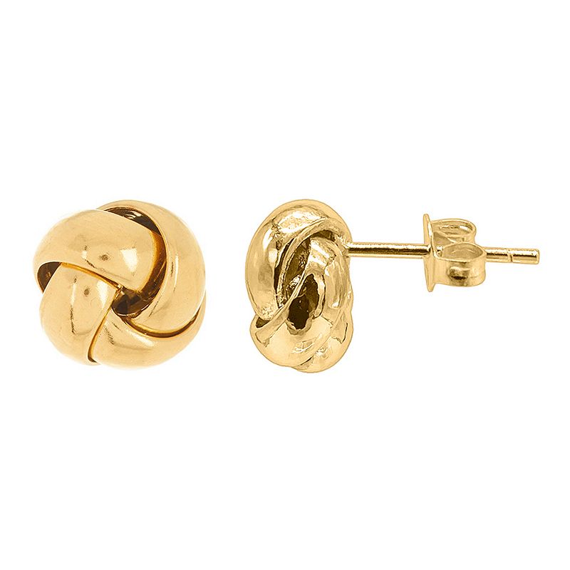 Adornia 14k Gold Plated Knot Stud Earrings, Womens, Yellow
