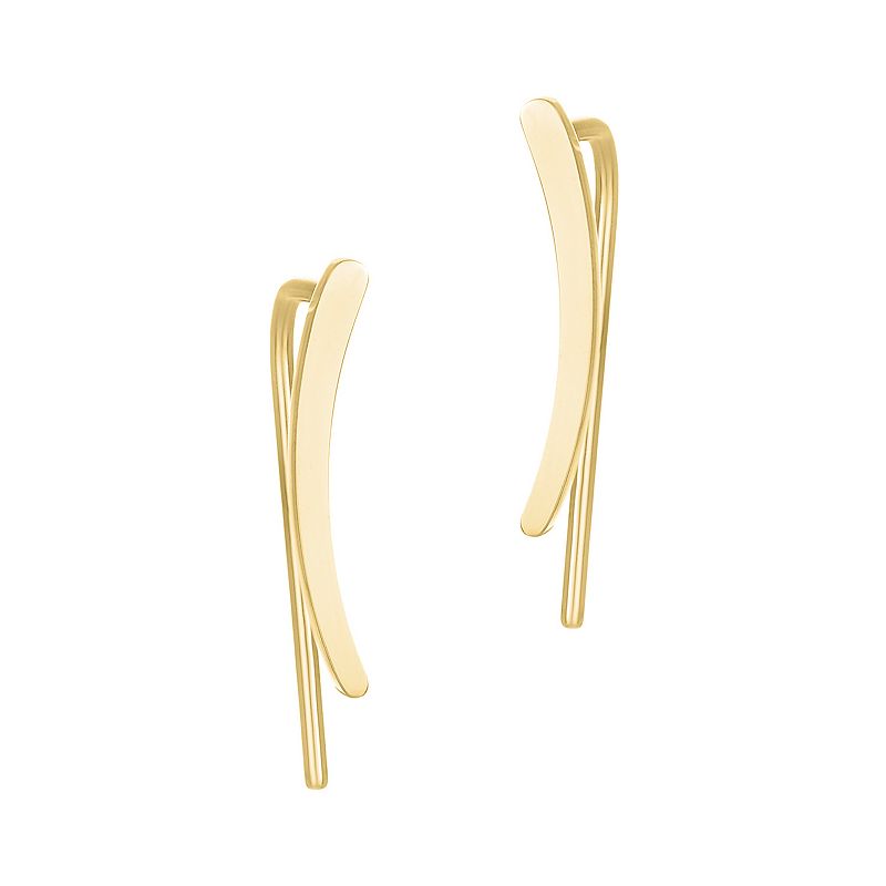 60038665 Adornia 14k Gold Plated Curved Climber Earrings, W sku 60038665