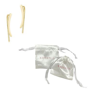 Adornia 14k Gold Plated Curved Climber Earrings