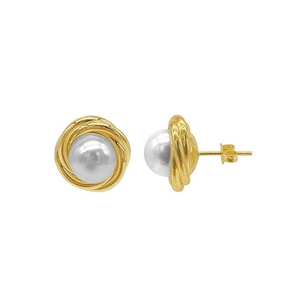 Kohls pearl stud on sale earrings