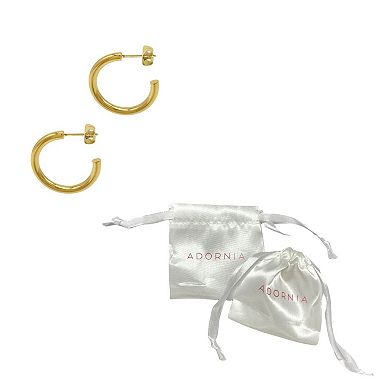 Adornia 14k Gold Plated Tube Hoop Earrings