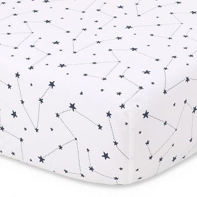 The Peanutshell Moonlight Blue 3 Piece Crib Bedding Set
