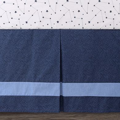 The Peanutshell Moonlight Blue 3 Piece Crib Bedding Set