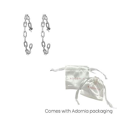 Adornia 14k Gold Plated Link Hoop Earrings