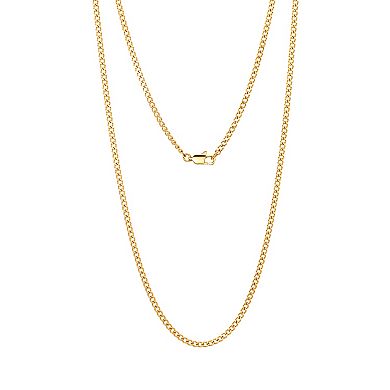 Adornia Stainless Steel 3mm Cuban Curb Chain Necklace