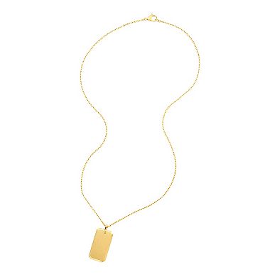 Adornia 14k Gold Plated Dog Tag Necklace