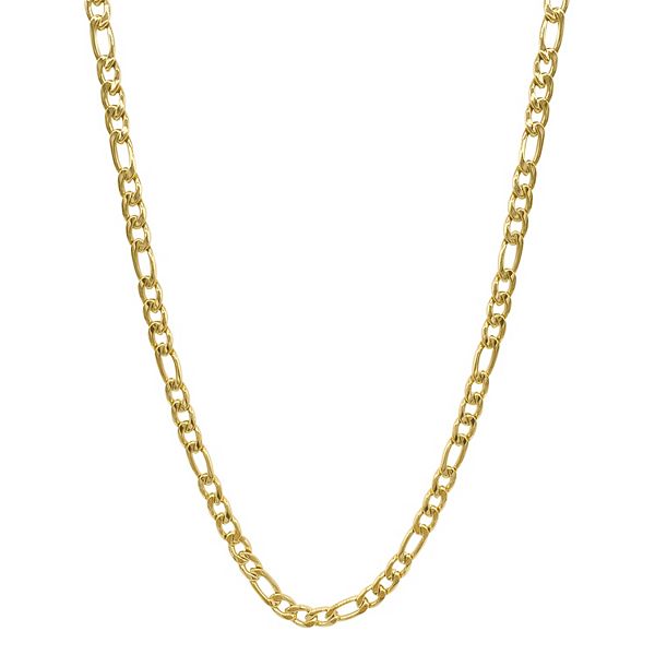 Adornia 14k Gold Plated Figaro Chain Necklace