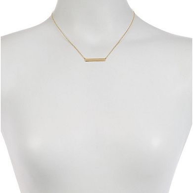 Adornia 14k Gold Plated Cubic Zirconia Bar Necklace