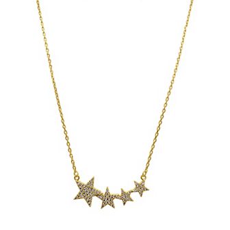 Adornia 14k Gold Plated Cubic Zirconia Starburst Necklace