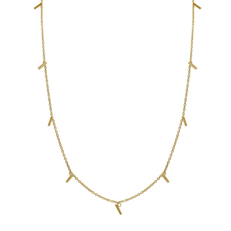 Adornia 14k Gold Plated Multi-Bar Necklace, Womens, Size: 18, Yellow