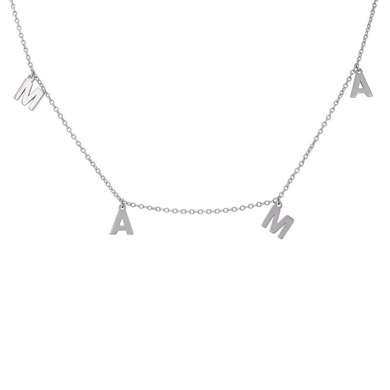 Adornia Silver Tone MAMA Necklace, Womens, Size: 18