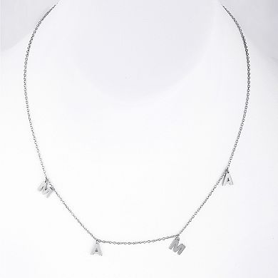 Adornia Silver Tone "MAMA" Necklace