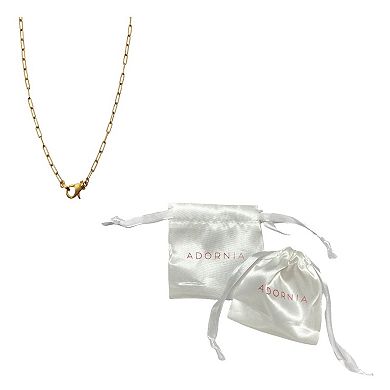 Adornia 14k Gold Plated Lock Paper Clip Chain Necklace