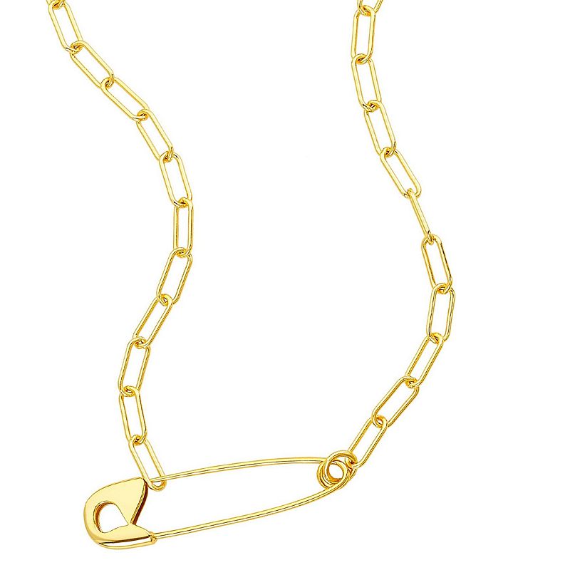 67235729 Adornia 14k Gold Plated Safety Pin Paper Clip Neck sku 67235729