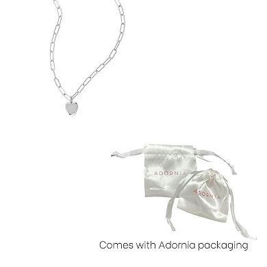 Adornia 14k Gold Plated Heart Paper Clip Chain Necklace