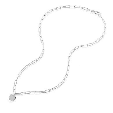 Adornia 14k Gold Plated Heart Paper Clip Chain Necklace