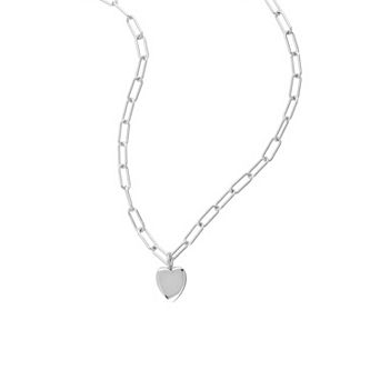 Adornia 14k Gold Plated Heart Paper Clip Chain Necklace