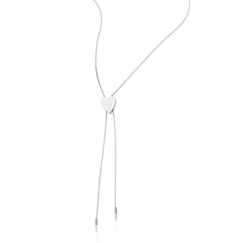 76781406 Adornia Silver Tone Adjustable Heart Necklace, Wom sku 76781406
