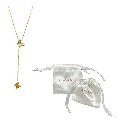 Adornia 14k Gold Plated Mother Of Pearl Butterfly Lariat Necklace
