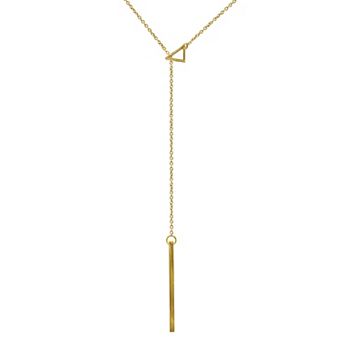 Adornia 14k Gold Plated Triangle Lariat Necklace